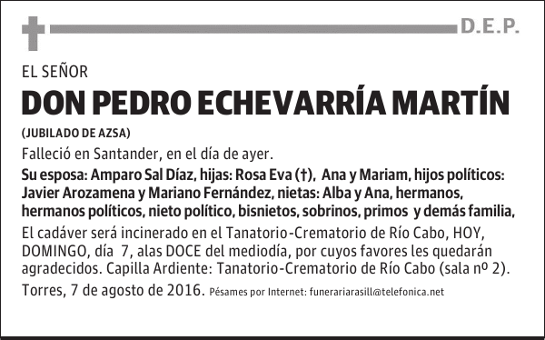 Don Pedro Echevarría Martin