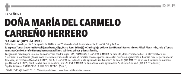Doña María del Carmelo Carreño