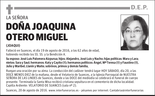 DOÑA JOAQUINA OTERO MIGUEL