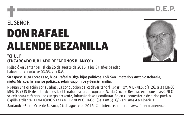 DON RAFAEL ALLENDE BEZANILLA
