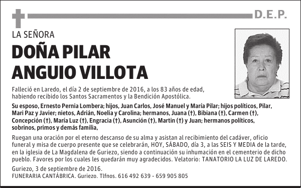 Dña. PILAR ANGUIO VILLOTA
