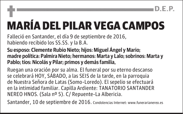 MARÍA DEL PILAR VEGA CAMPOS