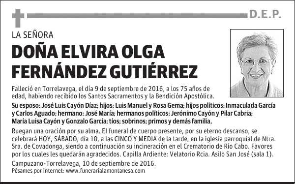 Doña Elvira Olga Fernández Gutiérrez
