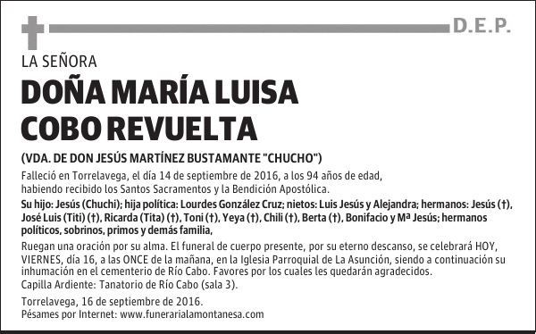 Doña María Luisa Cobo Revuelta