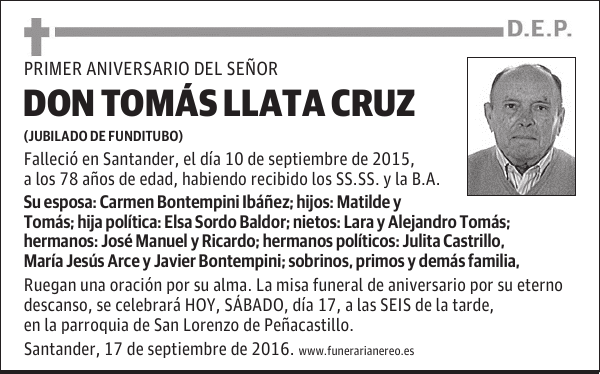 DON TOMÁS LLATA CRUZ