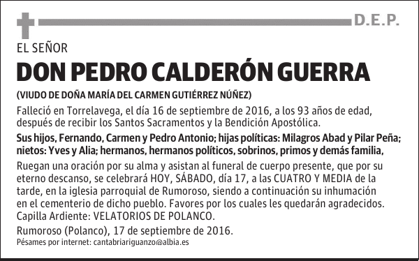 DON PEDRO CALDERÓN GUERRA