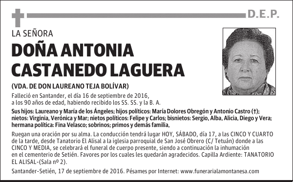 Doña Antonia Castanedo Laguera
