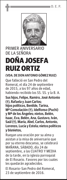 DOÑA JOSEFA RUIZ ORTIZ