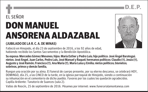 Don Manuel Ansorena Aldazabal