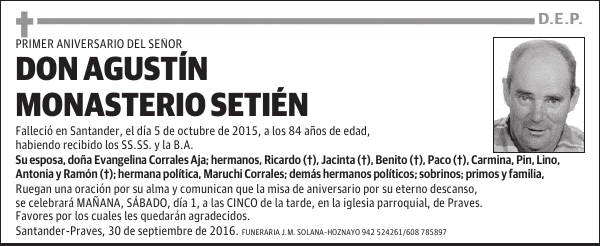 DON AGUSTÍN MONASTERIO SETIÉN
