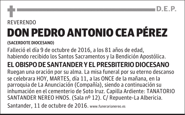 DON PEDRO ANTONIO CEA PÉREZ