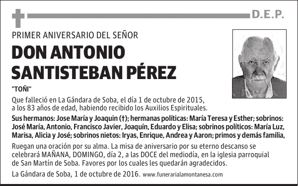 Don Antonio Santisteban Pérez