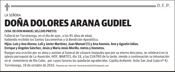 Doña Dolores Arana Gudiel