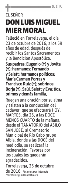 DON LUIS MIGUEL MIER MORAL