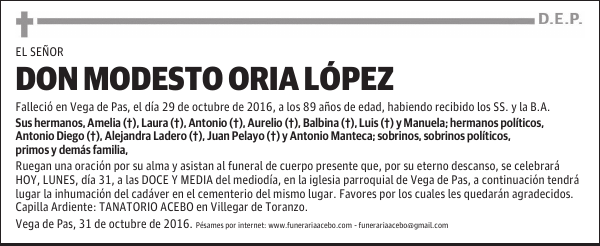 D. Modesto Oria López