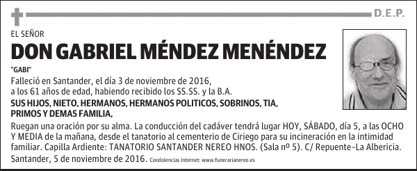 DON GABRIEL MENDEZ MENENDEZ