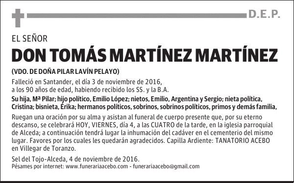 D. Tomás Martínez Martínez