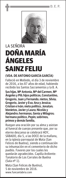 Doña Ma Angeles Sainz Feliu