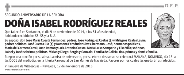 DOÑA ISABEL RODRÍGUEZ REALES