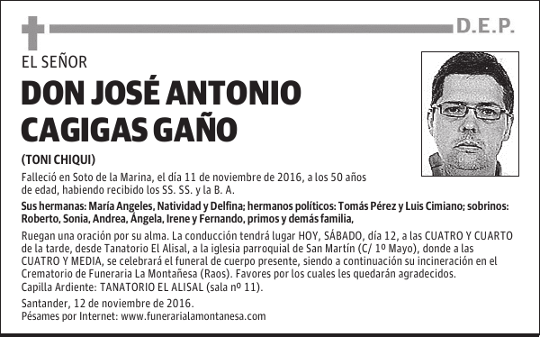 DON JOSÉ ANTONIO CAGIGAS GAÑO