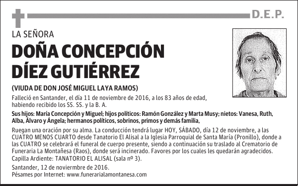 DOÑA CONCEPCIÓN DÍEZ GUTIÉRREZ