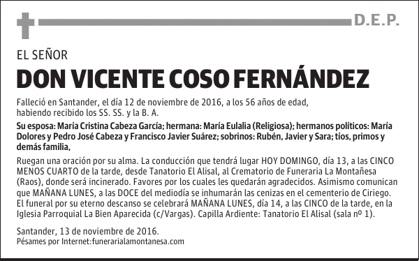 DON VICENTE COSO FERNÁNDEZ