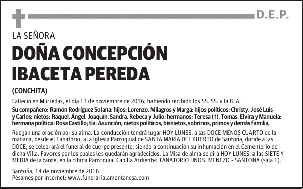 DOÑA CONCEPCIÓN IBACETA PEREDA
