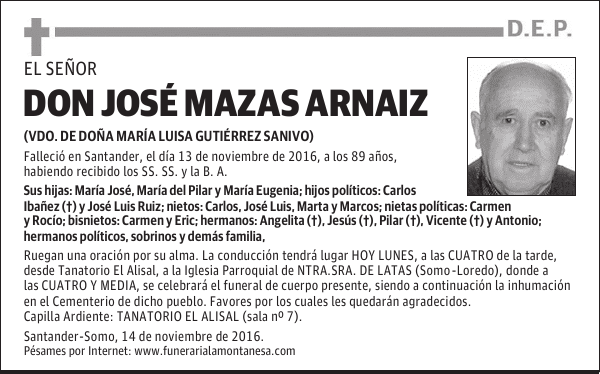 DON JOSÉ MAZAS ARNAIZ