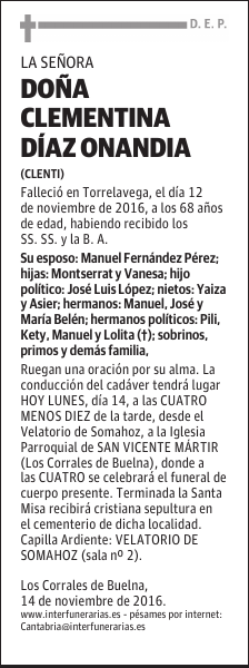 DOÑA CLEMENTINA DÍAZ ONANDIA