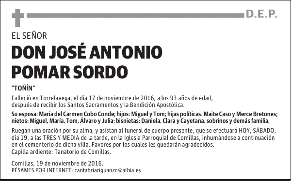 DON JOSÉ ANTONIO POMAR SORDO