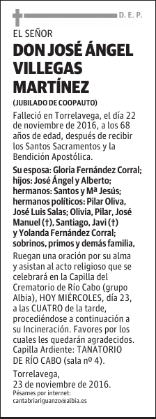 DON JOSÉ ÁNGEL VILLEGAS MARTÍNEZ
