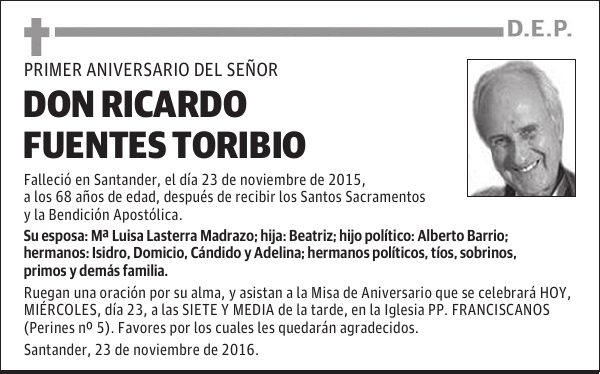 DON RICARDO FUENTES TORIBIO