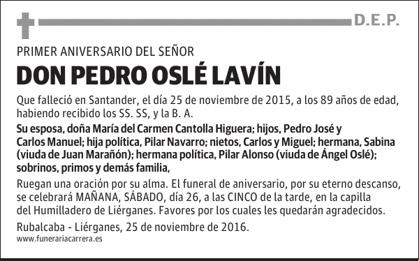 DON PEDRO OSLÉ LAVÍN