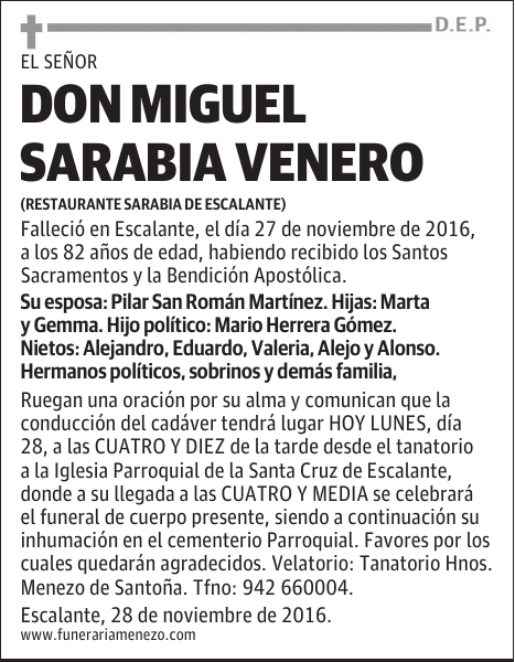 DON MIGUEL SARABIA VENERO