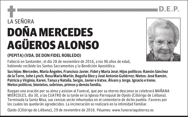 DOÑA MERCEDES AGÜEROS ALONSO