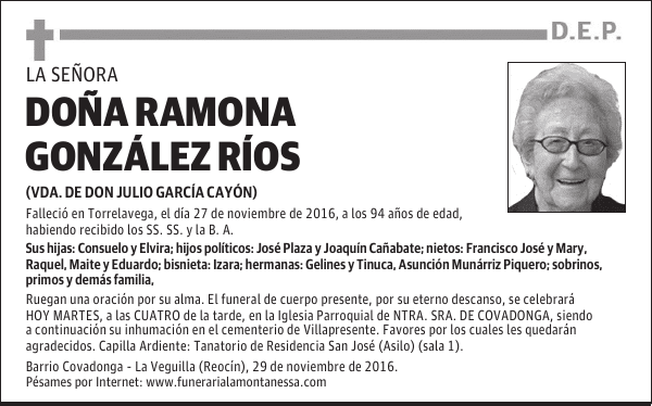 DOÑA RAMONA GONZÁLEZ RÍOS