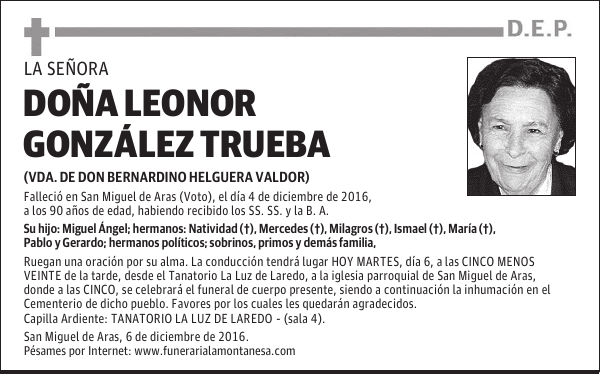 DOÑA LEONOR GONZÁLEZ TRUEBA