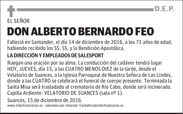 DON ALBERTO BERNARDO FEO