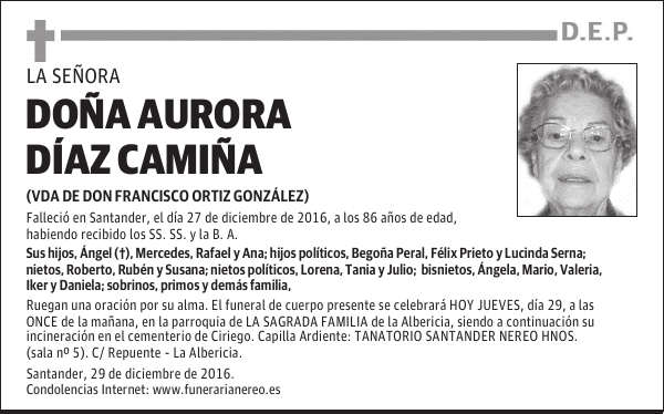 DOÑA AURORA DÍAZ CAMIÑA