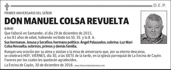 DON MANUEL COLSA REVUELTA