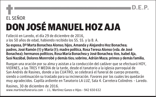 D. JOSÉ MANUEL HOZ AJA