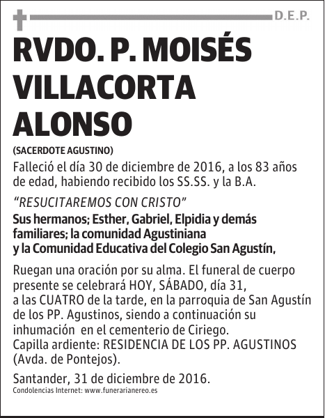 RVDO. P. MOISES VILLACORTA ALONSO