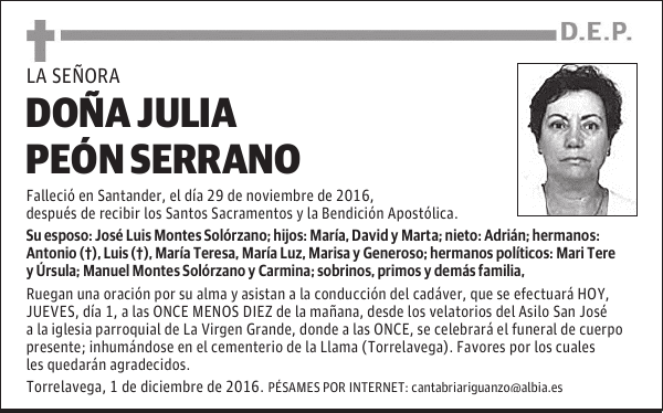 DOÑA JULIA PEÓN SERRANO