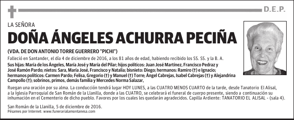 DOÑA ÁNGELES ACHURRA PECIÑA