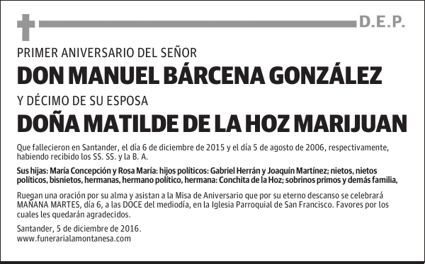 DON MANUEL BÁRCENA GONZÁLEZ