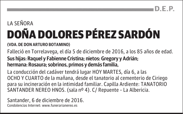 DOÑA DOLORES PÉREZ SARDÓN