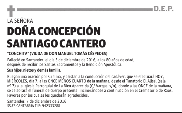 DOÑA CONCEPCIÓN SANTIAGO CANTERO