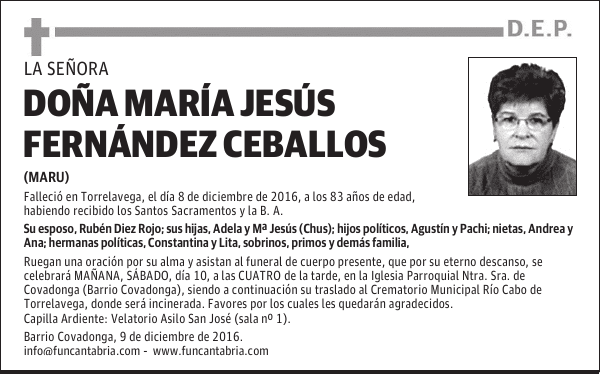 Doña María Jesús Fernández Ceballos