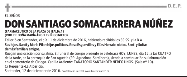 DON SANTIAGO SOMACARRERA NÚÑEZ