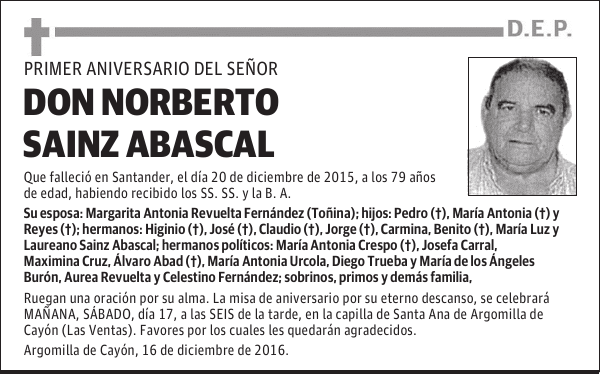 DON NORBERTO SAINZ ABASCAL